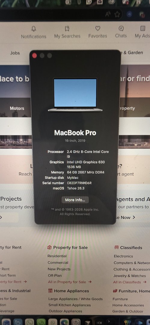 Apple MacBook Pro 2019 - 16-inch / 64 GB / 6 TB — 7