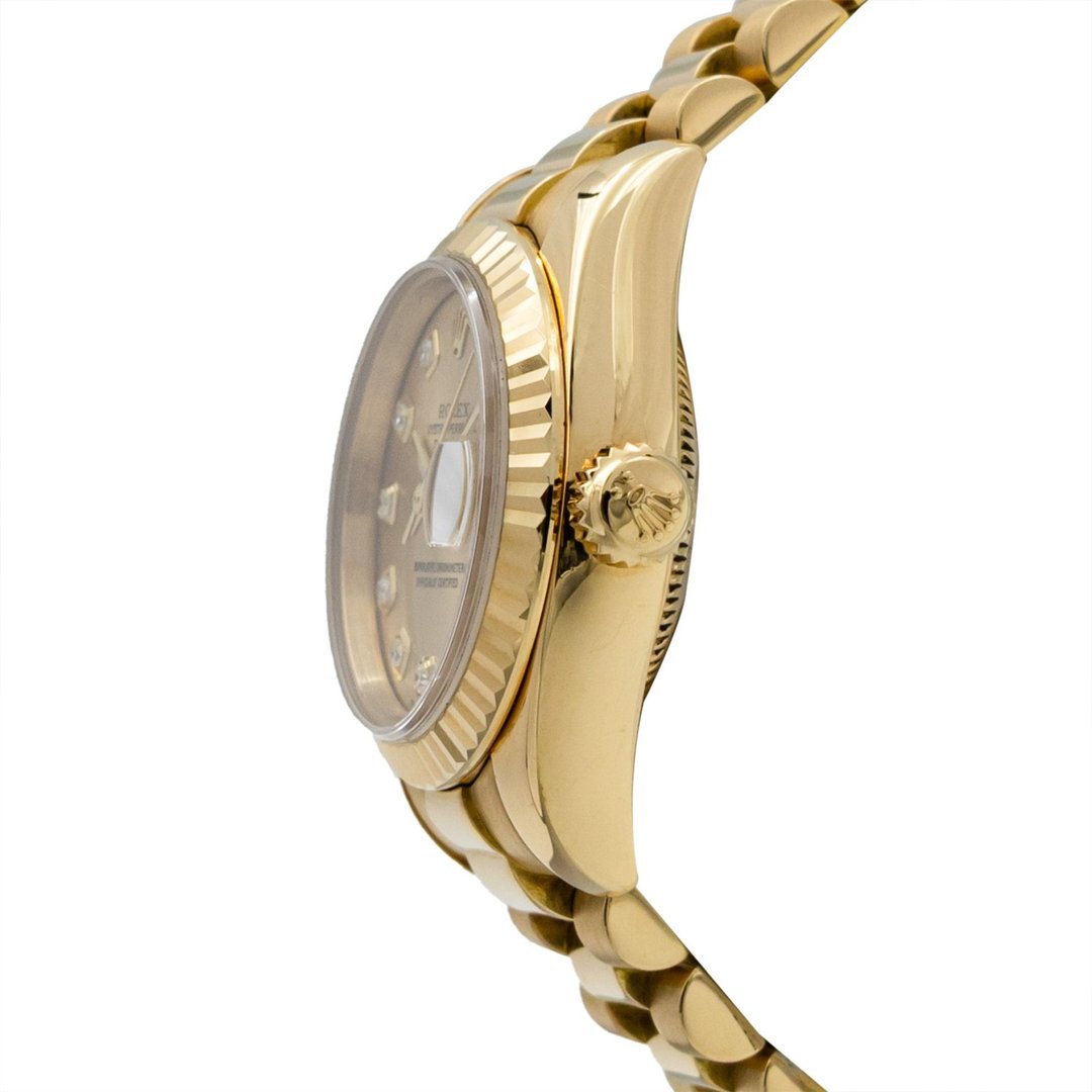 Rolex Lady-Datejust 26mm President Yellow Gold Diamond Dial 179178 — 3