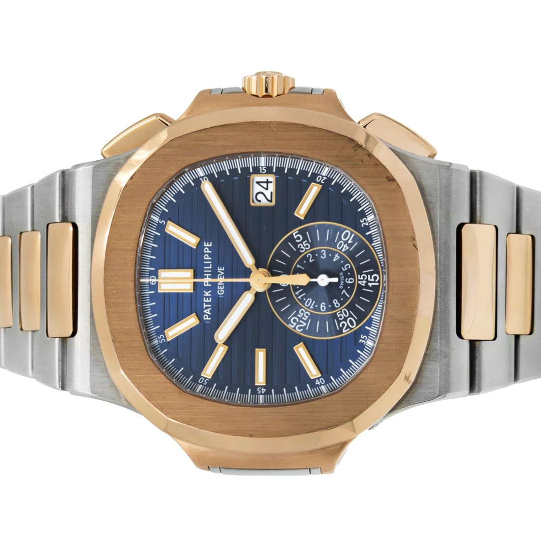 Patek Philippe Nautilus Steel and Rose Gold Chronograph Blue Dial 5980/1AR — 2