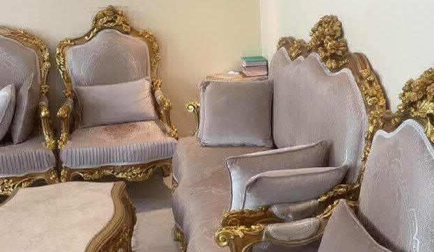 Royal Sofa Set with 8-Seater Dining Table