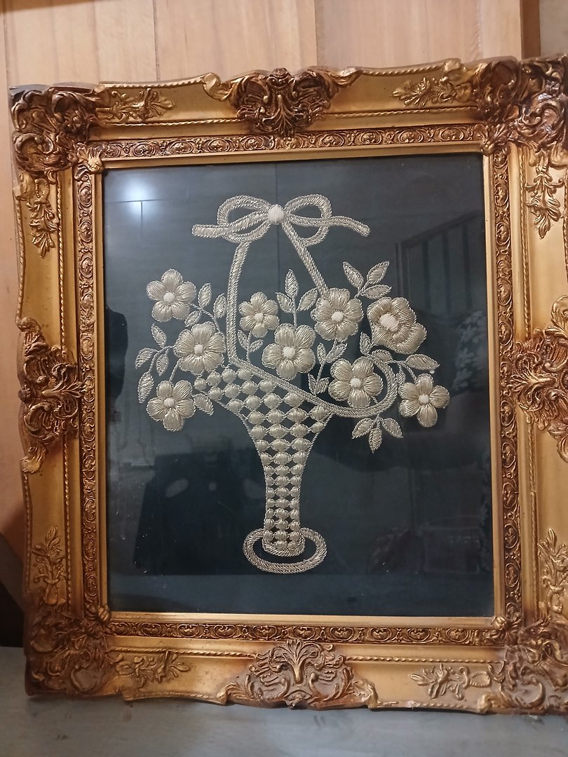 تابلو سرمه دوزی دست دوز ایران Handmade Persian Sormeh Embroidery Wall Art
