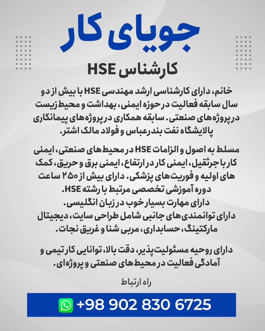 کارشناس HSE