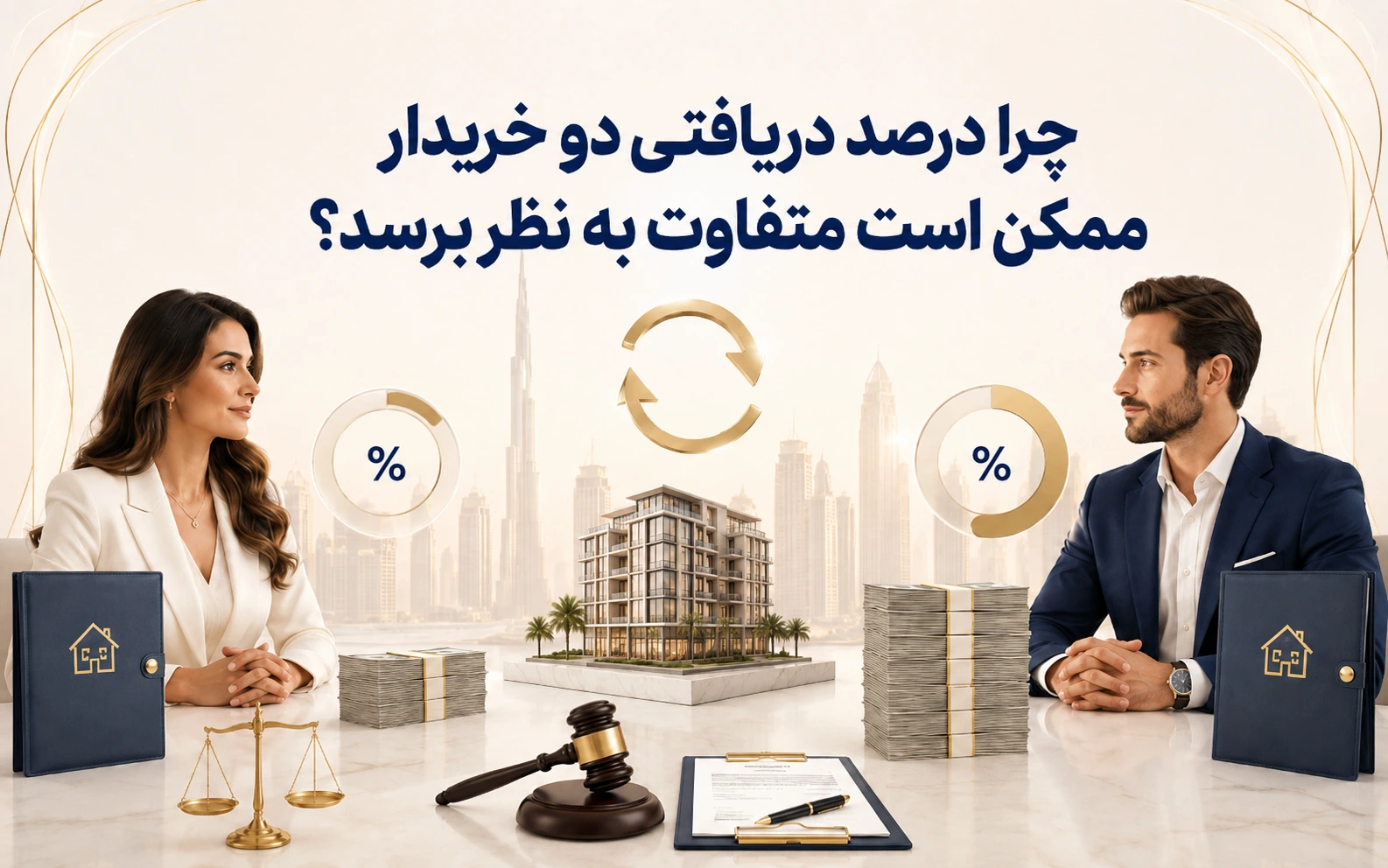 Why might the percentage received by two buyers in Dubai appear different?