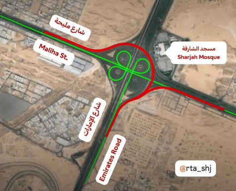 The exit of Al-Malihah Road will be closed every night from May 31 to June 10