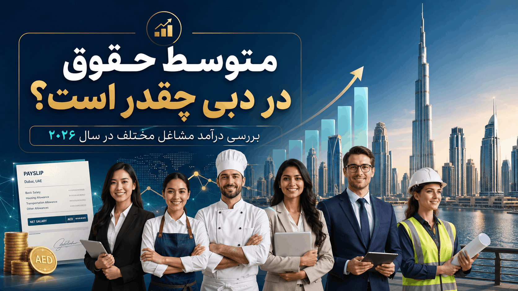 متوسط حقوق در دبی چقدر است؟ بررسی درآمد مشاغل مختلف در سال ۲۰۲۶